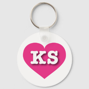 Ich liebe Kansas - KS hellrosa Herz Schlüsselanhänger