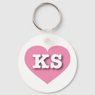 Ich liebe Kansas - KS rosa Herz Schlüsselanhänger