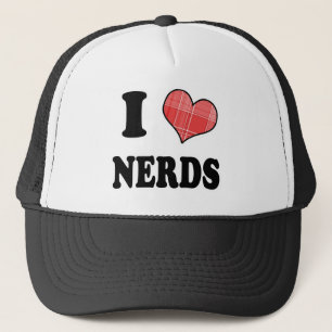 Ich liebe (Kariertes Herz) Nerds Truckerkappe