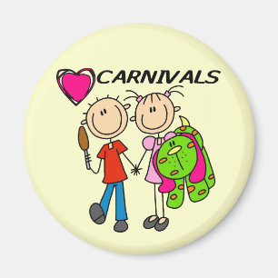 Ich liebe Karneval T-Shirts und Geschenke Magnet