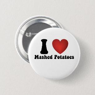 Ich liebe Kartoffelbrei Thanksgiving-Abendessen-Ge Button