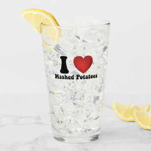 Ich liebe Kartoffelbrei Thanksgiving-Abendessen-Ge Glas