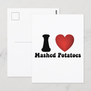 Ich liebe Kartoffelbrei Thanksgiving-Abendessen-Ge Postkarte