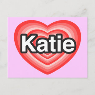 Ich liebe Katie. Ich liebe dich Katie. Herz Postkarte