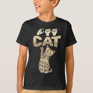 Ich liebe Katze ASL-Handgeste Gehörlos Hörverlust T-Shirt