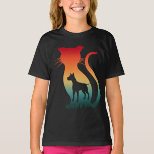 ICH LIEBE KATZE HUND TIERE LIEBHABER GESCHENK T-Shirt
