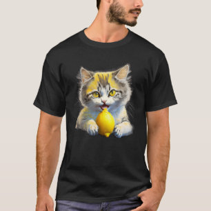 Ich liebe Katze Zitrone Süß Kitten Zitronen Lustig T-Shirt