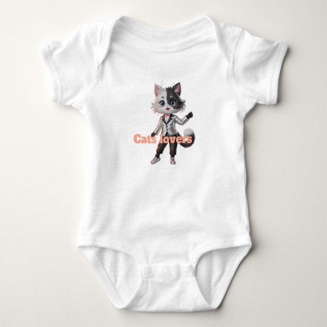 Ich liebe Katzen Baby Strampler (Vorderseite)