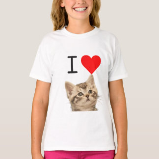 Ich liebe Katzen Benutzerdefiniertes Katzenfoto Ki T-Shirt