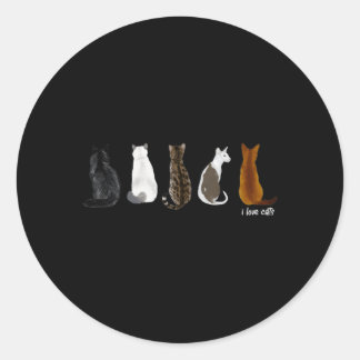 Ich Liebe Katzen für Katzen Runder Aufkleber