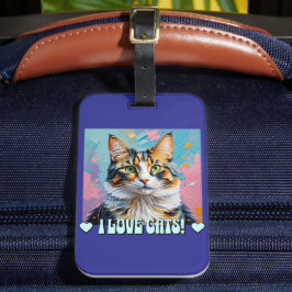 Ich Liebe Katzen! Gepäckanhänger