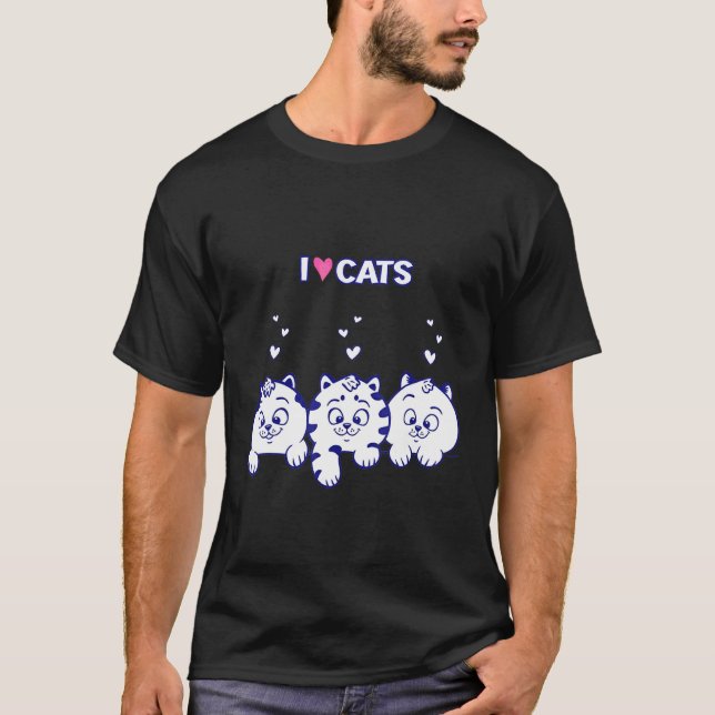 Ich liebe Katzen Katze Ca Kätzchen Kitty T-Shirt (Vorderseite)