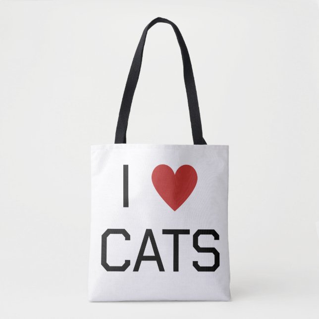 Ich liebe Katzen Nachricht Tasche (Vorderseite)