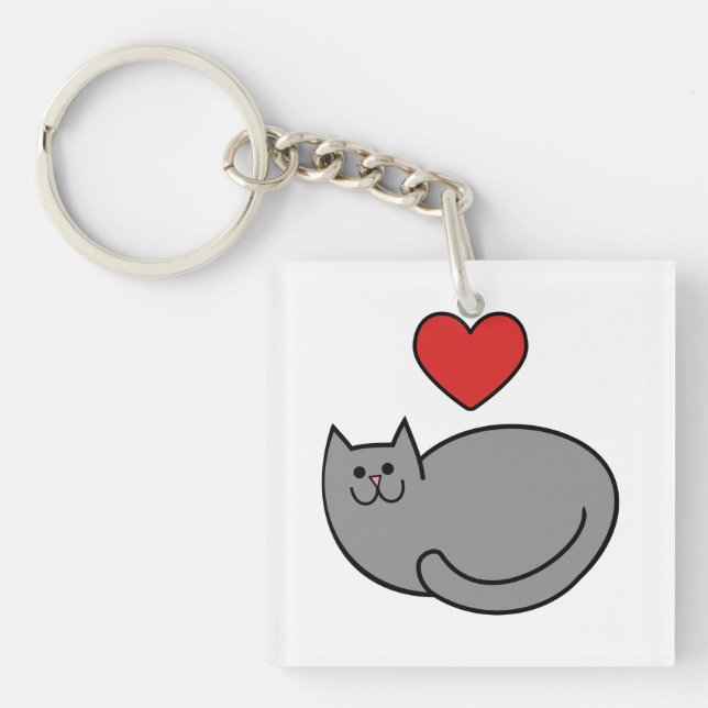 Ich Liebe Katzen Schlüsselanhänger (Vorderseite)