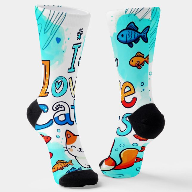 ICH LIEBE KATZEN SOCKEN (Gewinkelt)