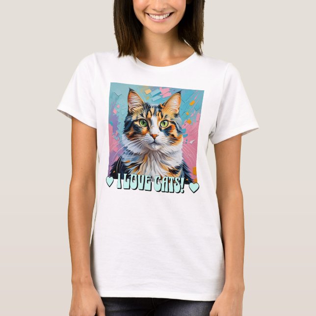 Ich Liebe Katzen! T-Shirt (Vorderseite)