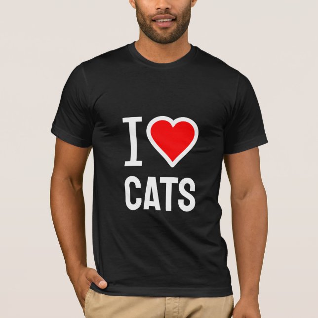 Ich Liebe Katzen T - Shirt (Vorderseite)
