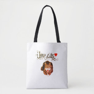 Ich liebe Katzen-Tragetasche Originalkunst Tasche