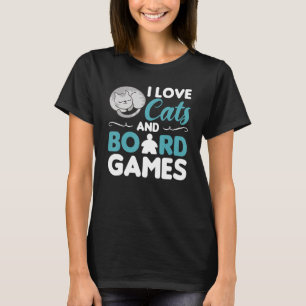 Ich Liebe Katzen und Brettspiele T-Shirt