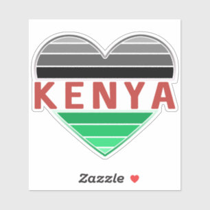 Ich Liebe Kenia, Kenia, Kenianische Flaggenfarben  Aufkleber