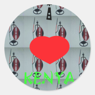 Ich liebe Kenia Kunstposter Runder Aufkleber