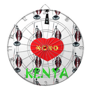 Ich liebe Kenia Maasai-Kunstprint Dartscheibe
