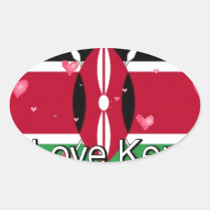Ich Liebe! Kenya Hakuna Matata Ovaler Aufkleber