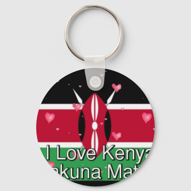 Ich Liebe! Kenya Hakuna Matata Schlüsselanhänger (Vorderseite)