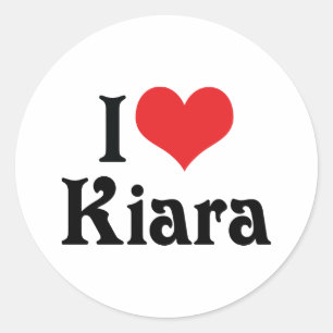 Ich liebe Kiara Runder Aufkleber