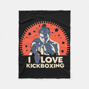 Ich liebe Kickboxen Boxen Liebe Kickboxer Kickboxe Fleecedecke