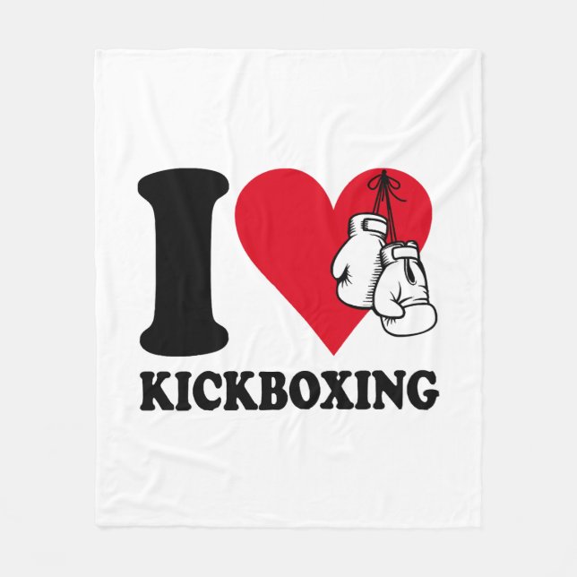 Ich liebe Kickboxen Fleecedecke (Vorderseite)