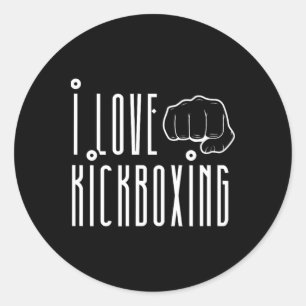 Ich liebe Kickboxen Kickbox Kick Boxing Kickboxer Runder Aufkleber