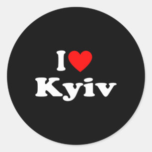 Ich liebe Kiew Stadt Ukraine Clic  Runder Aufkleber