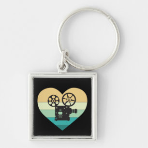 Ich liebe Kino Retro Filmprojektor Schlüsselanhänger