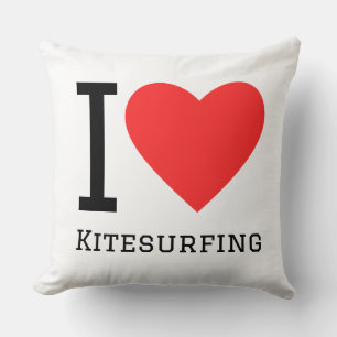 Ich liebe Kitesurfing quadratischer Aufkleber Kissen