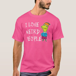 Ich Liebe komische Leute Einstellung Word Design T-Shirt