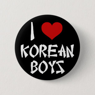 Ich Liebe koreanische Jungs Button