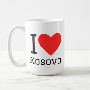 Ich liebe Kosovo Quadrat-Aufkleber Kaffeetasse