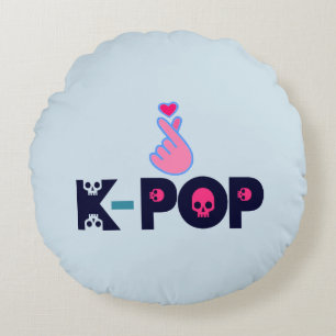 ♥Ich liebe KPop fantastisch weich und knitterfrei Rundes Kissen