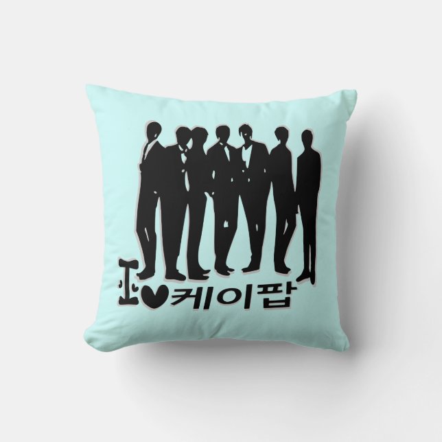 Ich liebe kpop in koreanischer Sprache Throw Pillo Kissen (Vorderseite)
