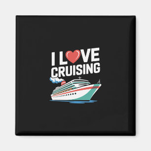 Ich liebe Kreuzfahrt Schifffahrt Meerfahrt Magnet