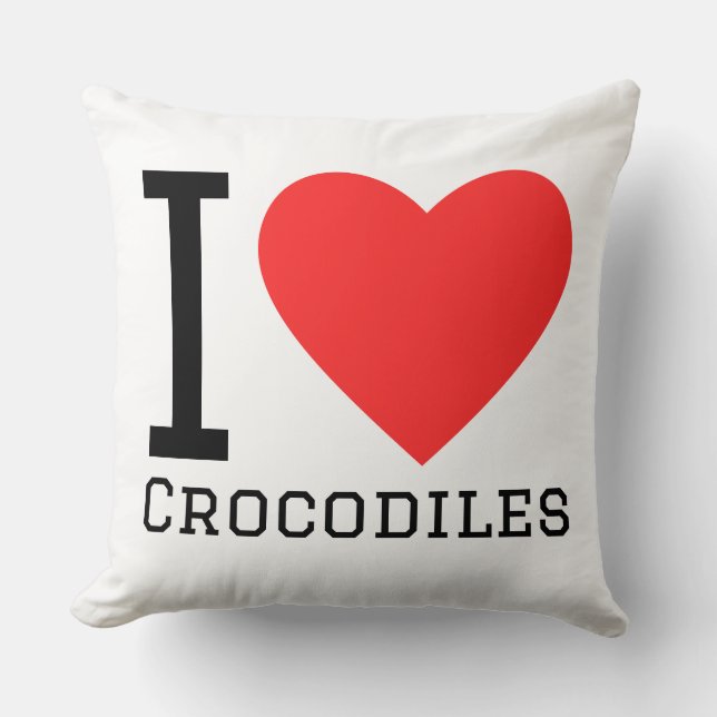 Ich liebe Krokodile Kissen (Vorderseite)