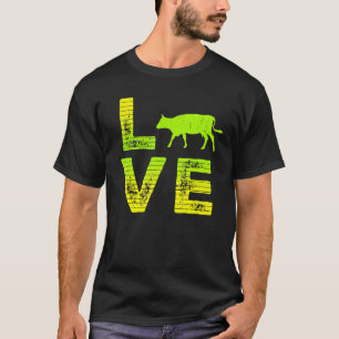 Ich liebe Kühe Farm Kuh liebende Jungen Mädchen T-Shirt