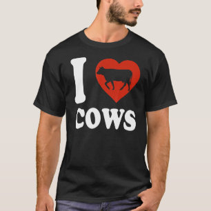 Ich liebe Kühe Ich liebe Kühe Niedliches rotes Her T-Shirt