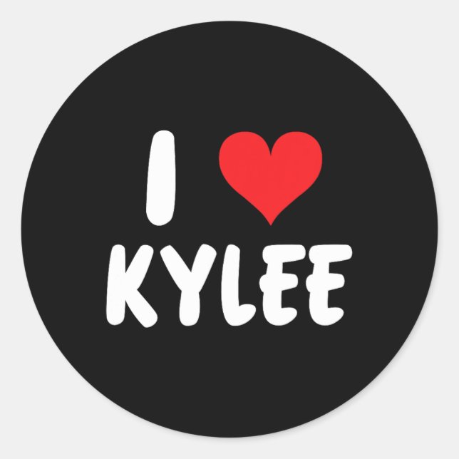 Ich liebe Kylee - Herz - Name  Runder Aufkleber (Vorderseite)