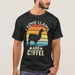 Ich liebe Lama und Kaffee Lamas Retro Vintage Alpa T-Shirt