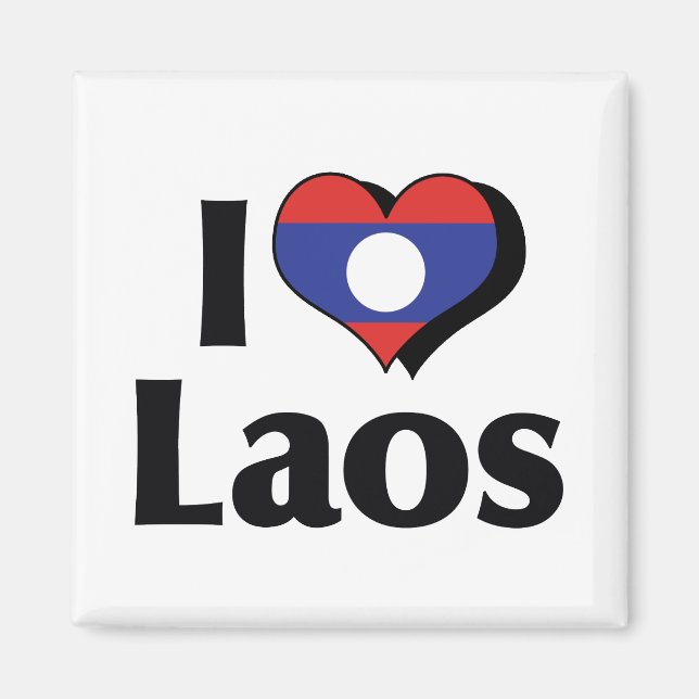 Ich liebe Laos-Flagge Magnet (Vorne)