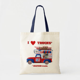 Ich liebe Lastwagen (Fischlastwagen) Tragetasche
