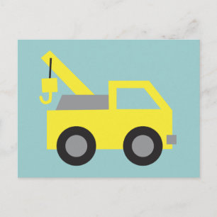 Ich liebe Lastwagen, süßes gelbes Fahrzeug für Kin Postkarte