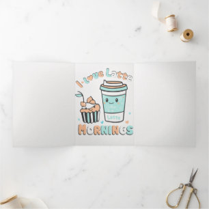 Ich Liebe Latte Mornings Dreifach Gefaltete Ankündigung